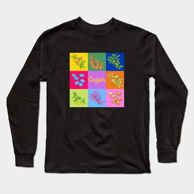 Moroccan Argan pop art Long Sleeve T-Shirt by SalxSal